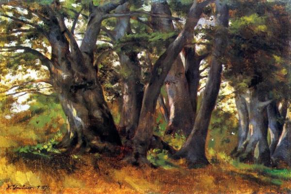 Buchen Bei Bernried by Wilhelm Trübner