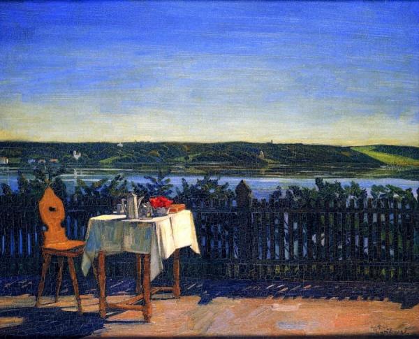 Coffee Table On Lake Starnberg by Wilhelm Trübner