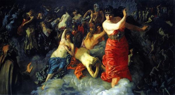 Dante's Inferno by Wilhelm Trübner Oil Painting Reproductions