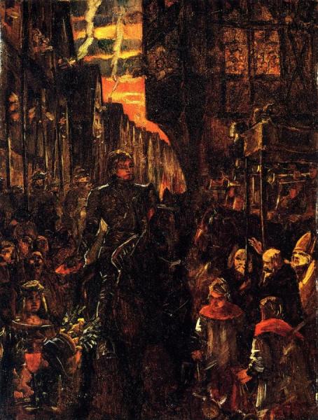 Einzug Friedrich Des Siegreichen In Heidelberg by Wilhelm Trübner