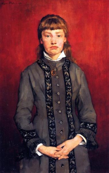 Girl With Folded Hands by Wilhelm Trübner