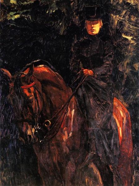 Ida Görz On Horseback by Wilhelm Trübner