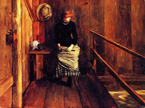 In The Bath House by Wilhelm Trübner