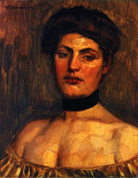 Lady With Black Collar by Wilhelm Trübner Oil Painting Reproductions