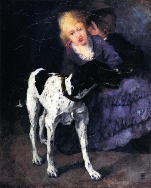 Liebespaar Mit Hund by Wilhelm Trübner Oil Painting Reproductions