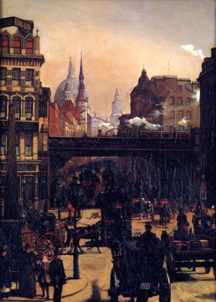 Ludgate Hill by Wilhelm Trübner