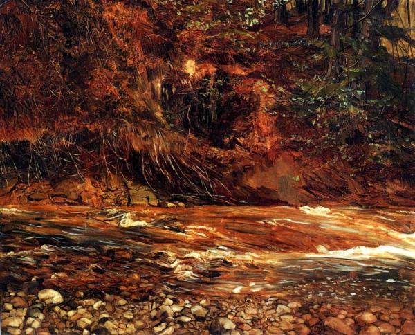 Mountain Stream In Prien by Wilhelm Trübner