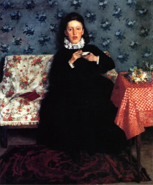 On The Sofa by Wilhelm Trübner