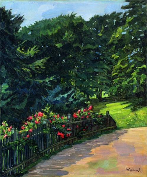 Rosebush by Wilhelm Trübner