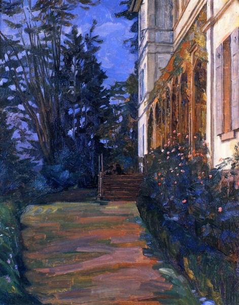 Staircase At Hemsbach Castle by Wilhelm Trübner