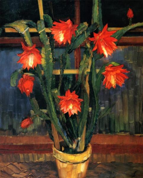 Still Life With Cactus by Wilhelm Trübner
