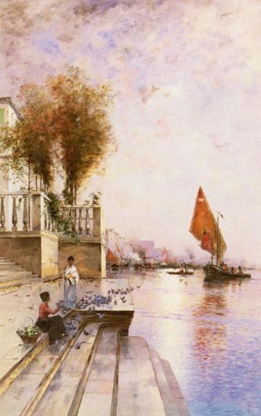 A Venetian Canal by Wilhelm Von Gegerfelt