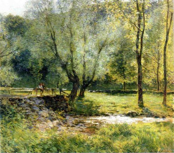 Boys Fishing by Willard Leroy Metcalf