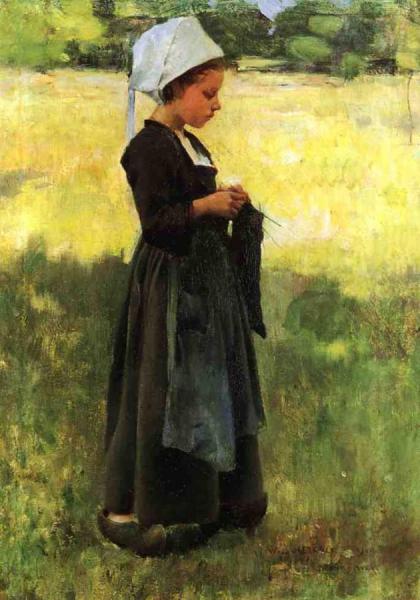 Breton Girl by Willard Leroy Metcalf