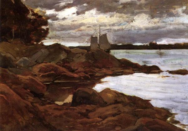 Close Of Day On The Maine Shore by Willard Leroy Metcalf