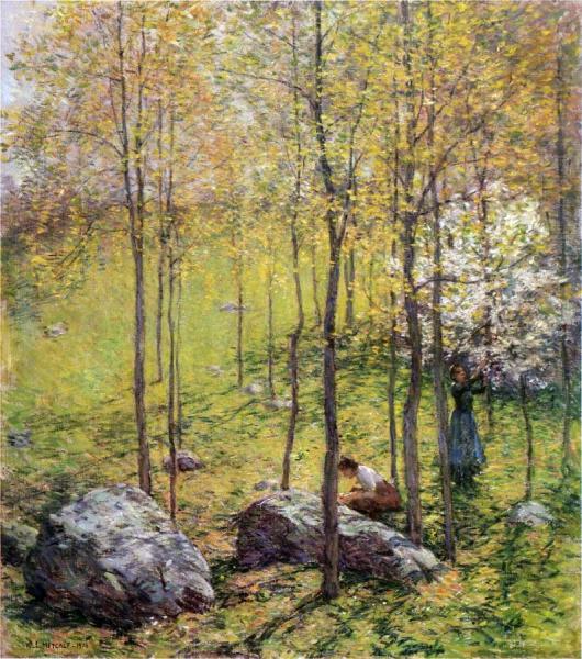 Dogwood Blossoms by Willard Leroy Metcalf Oil Painting Reproductions