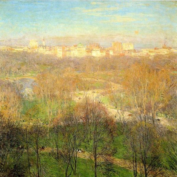 Early Spring Afternoon, Central Park by Willard Leroy Metcalf
