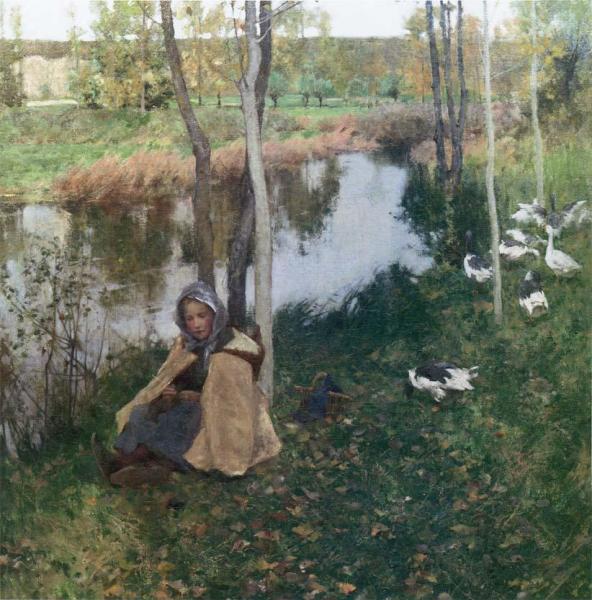 Goose Girl by Willard Leroy Metcalf