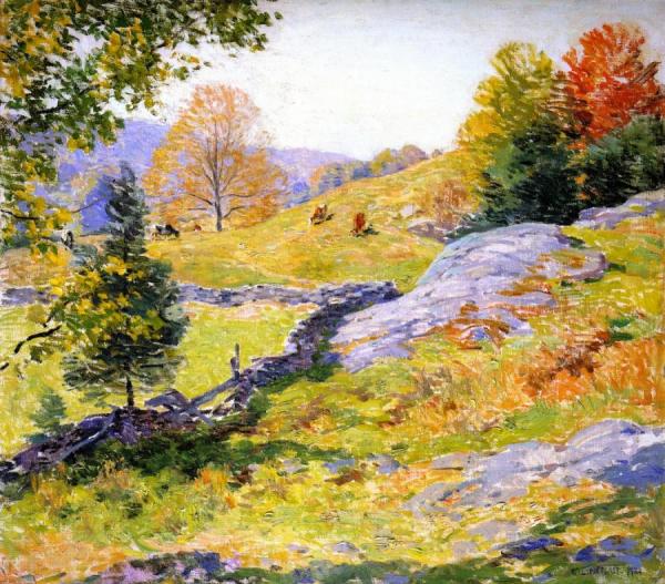 Hillside Pastures by Willard Leroy Metcalf
