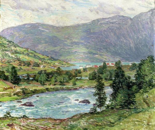 Mountain Lakes, Olden, Norwas by Willard Leroy Metcalf