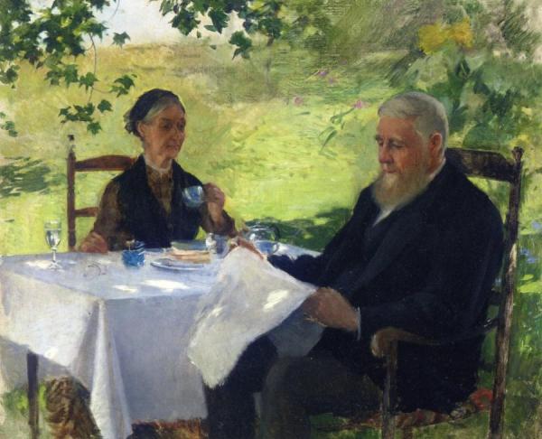 Tea On The Porch by Willard Leroy Metcalf