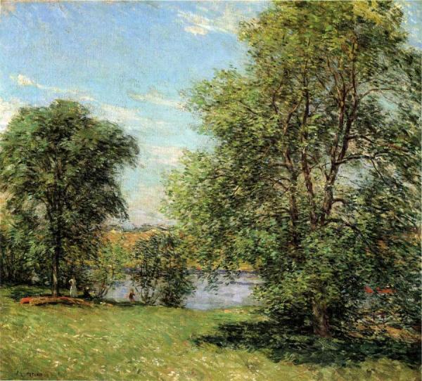 The Boat Landing by Willard Leroy Metcalf