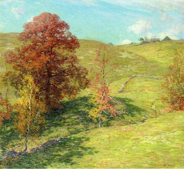 The Red Oak (no.2) by Willard Leroy Metcalf