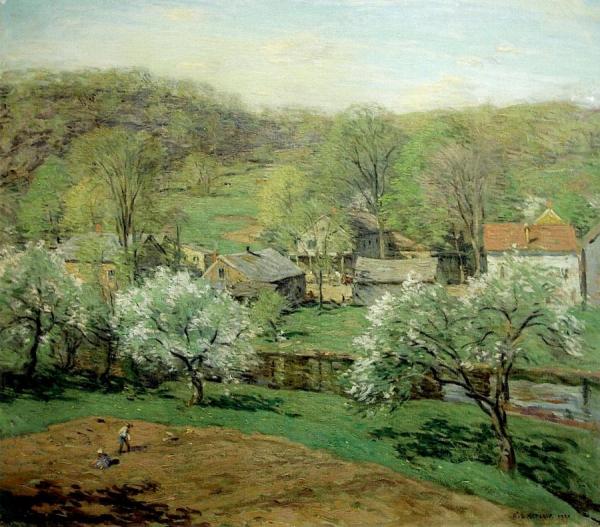 The Village In Late Spring by Willard Leroy Metcalf Oil Painting Reproductions