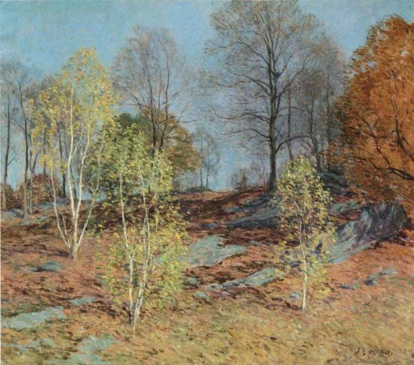 Young Birches In October by Willard Leroy Metcalf