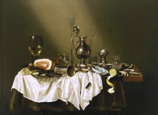 Banquet Piece With Ham by Willem Claesz Heda