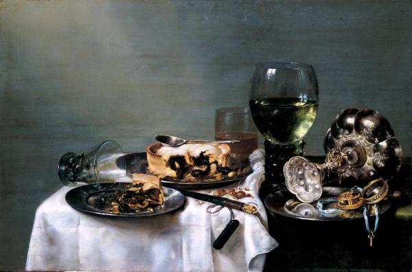 Breakfast Table With Blackberry Pie by Willem Claesz Heda