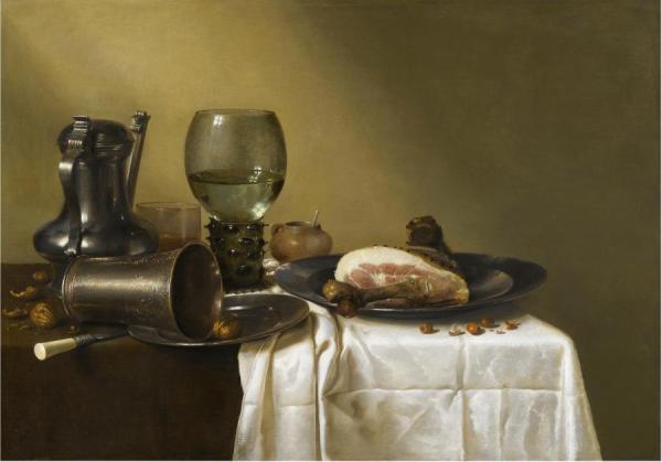 Still Life Of A Pewte Kanne, A Roemer, Etc. by Willem Claesz Heda