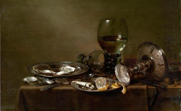 Still Life With Oysters, A Silver Tazza, And Glassware by Willem Claesz Heda