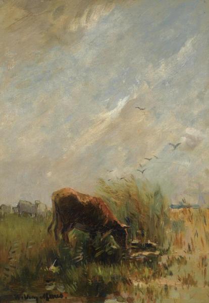 A Watering Cow 1 by Willem Maris Oil Painting Reproductions