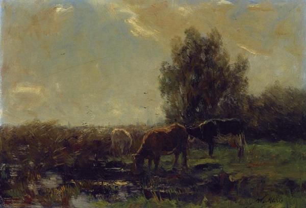 Cows At Pasture by Willem Maris Oil Painting Reproductions