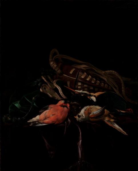 Still Life With Dead Birds And Game Bag by Willem Van Aelst