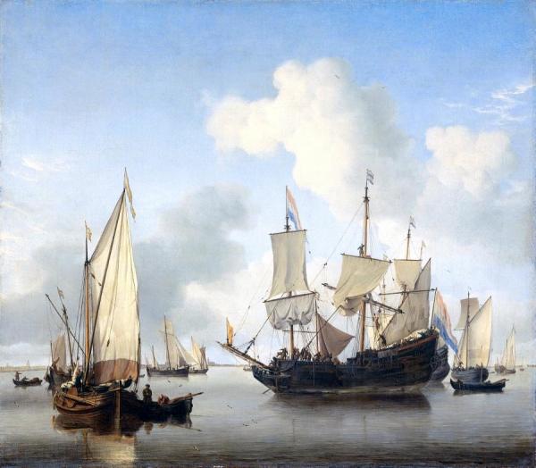 Willem Van De Velde The Younger Ships Anchored Offshore