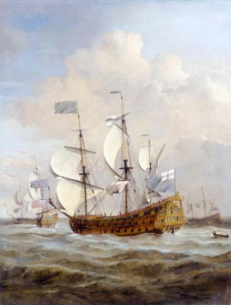 The 'st Andrew' At Sea In A Moderate Breeze by Willem Van De Velde The Younger