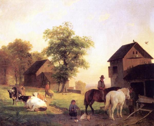 A Farmyard Scene by Willem Van Starkenburgh