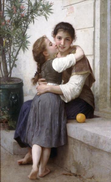 William Adolphe Bouguereau A Little Coaxing