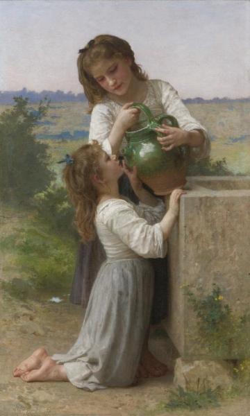 At The Fountain by William Adolphe Bouguereau
