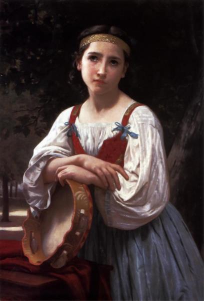Basque Gypsy Girl With A Tambourine by William Adolphe Bouguereau Oil Painting Reproductions