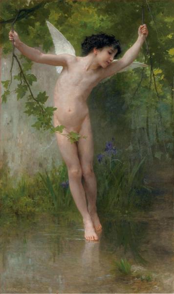 Cupid Flying Over Water by William Adolphe Bouguereau