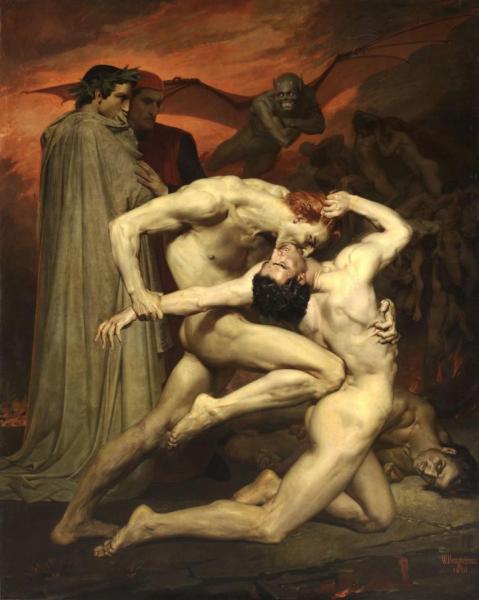 Dante And Virgil In Hell by William Adolphe Bouguereau