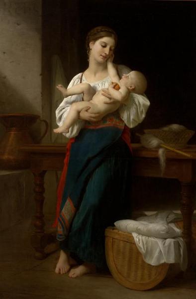 First Caresses by William Adolphe Bouguereau