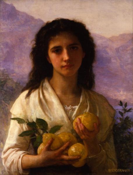 Girl Holding Lemons by William Adolphe Bouguereau