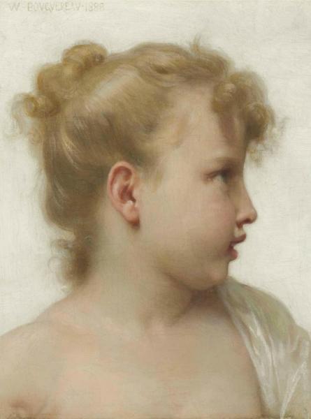 Head Of A Little Girl (study) by William Adolphe Bouguereau Oil Painting Reproductions