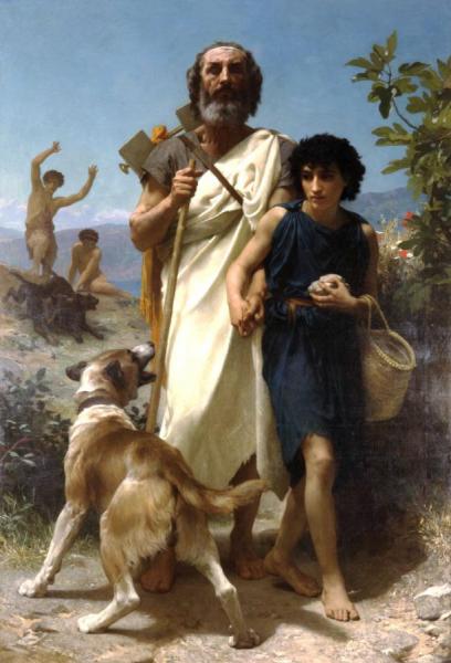 Homer And His Guide by William Adolphe Bouguereau