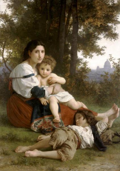 Mother And Children by William Adolphe Bouguereau