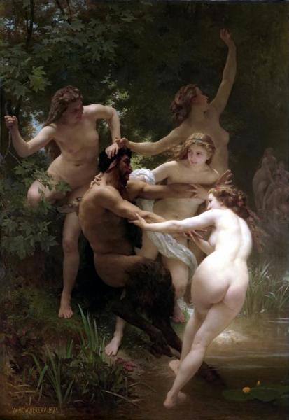 Nymphs And Satyr (1873) by William Adolphe Bouguereau